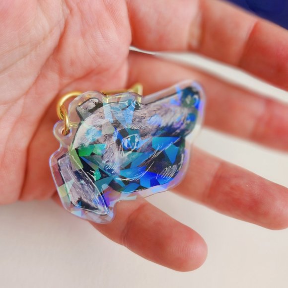 Italian Greyhound Clear Acrylic Dog Breed Keychain, Realistic Art Style - Picture 2 of 4